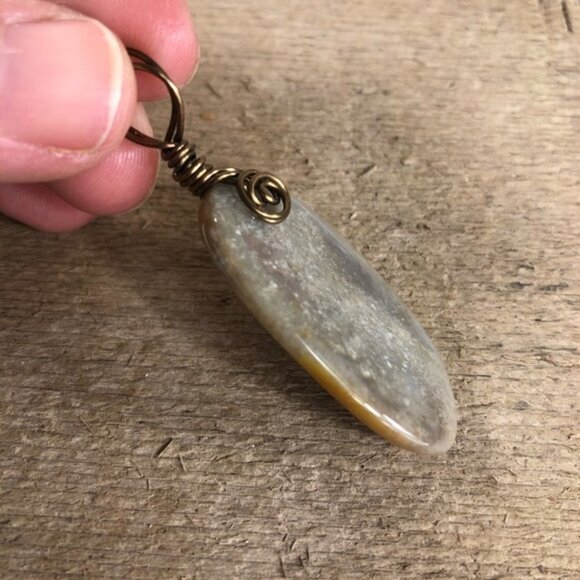 Natural Jasper Simple Design Necklace Pendant - Picture 4 of 4
